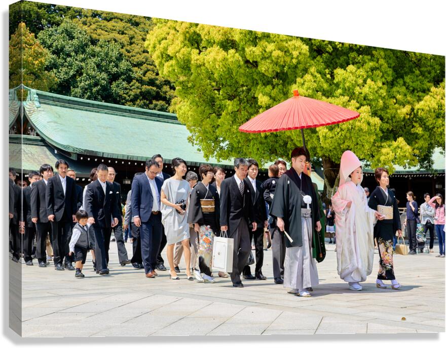Traditional wedding ceremony at Meiji Jingu shrine in Tokyo Japa Canvas Print
