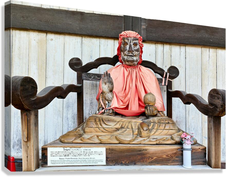 Binzuru wood statue of Pindola Bharadvaja at Todai ji shrine in  Canvas Print