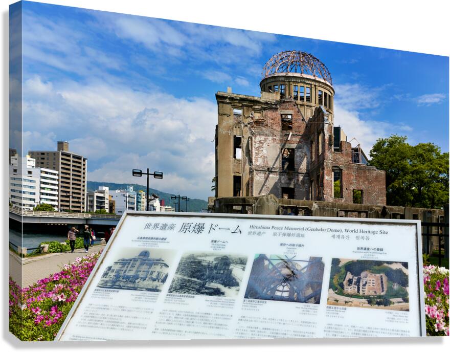 Hiroshima Peace Memorial Genbaku Dome and surrounding area in Ja Canvas Print