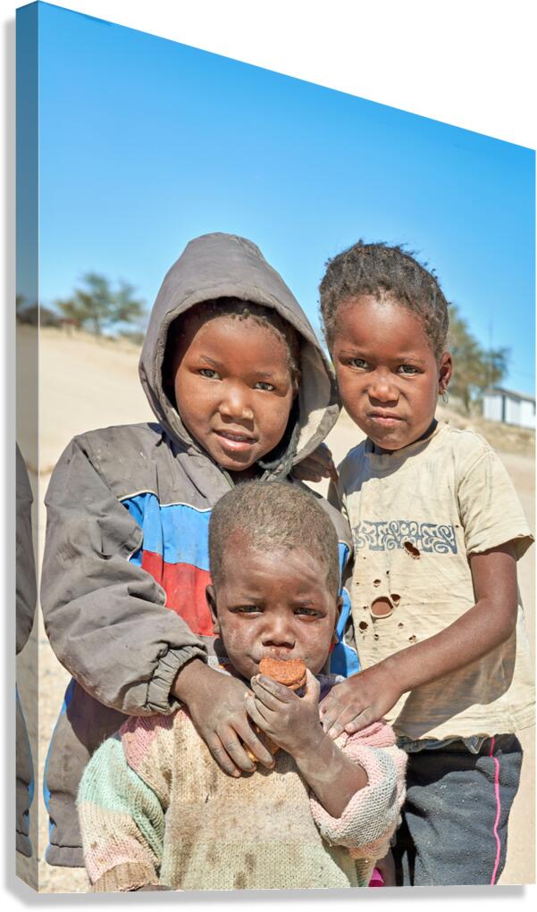 Portrait of children in Damaraland village in Namibia Canvas Print