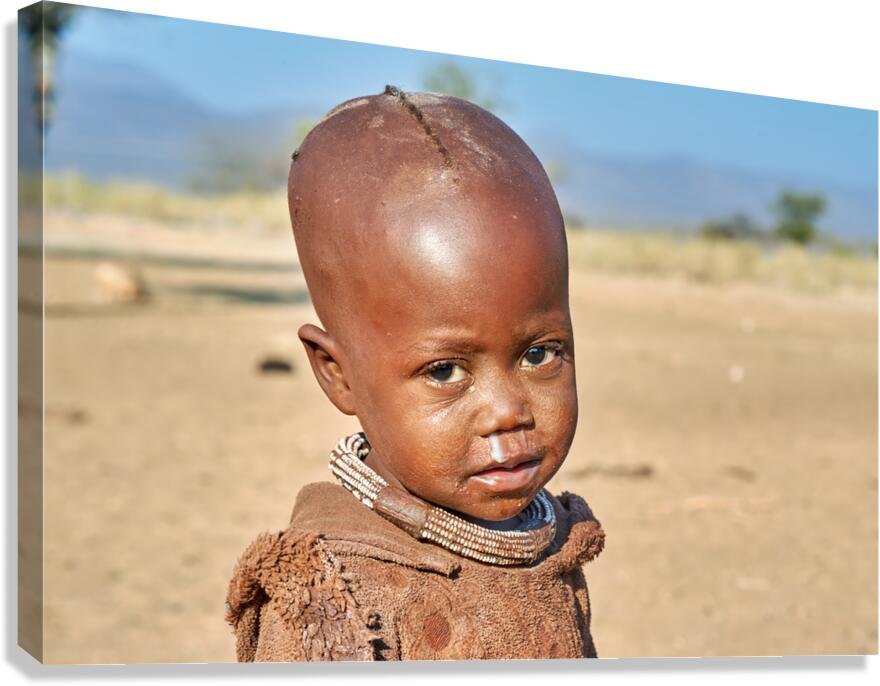 Portrait of a child from Himba village in Kunene region of Namib Canvas Print