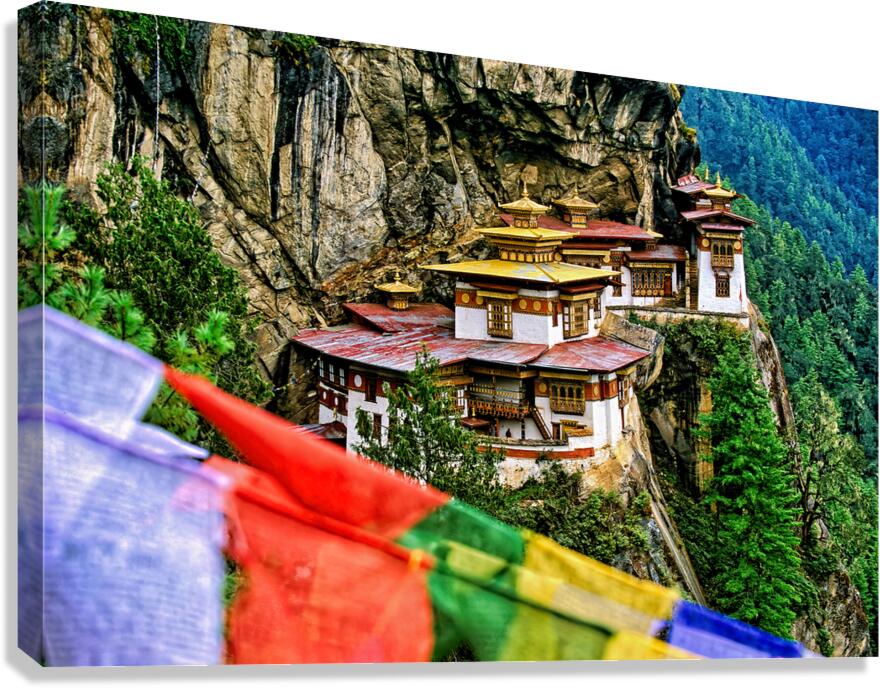 Bhutans Tigers Nest Monastery cliffside architecture prayer  Canvas Print