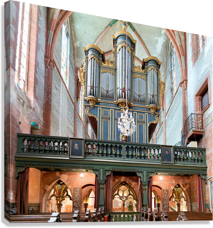 Pipe organ at Saint Pierre le Jeune church in Strasbourg Canvas Print
