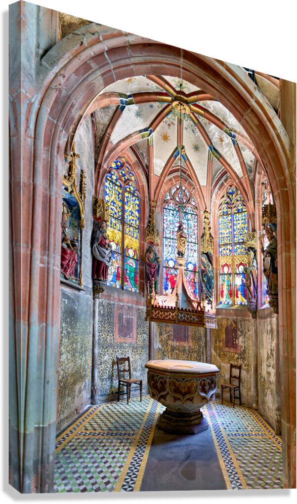 Exploring the interior of Saint Pierre le Jeune church in Strasb Canvas Print