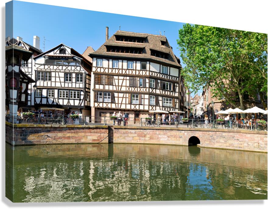 Colored timber houses by the water in Petit France district Canvas Print