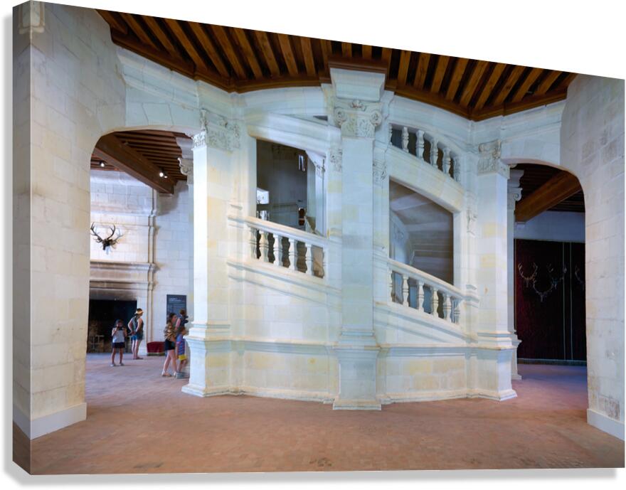 Chateau de Chambord features a double spiral staircase in France Canvas Print