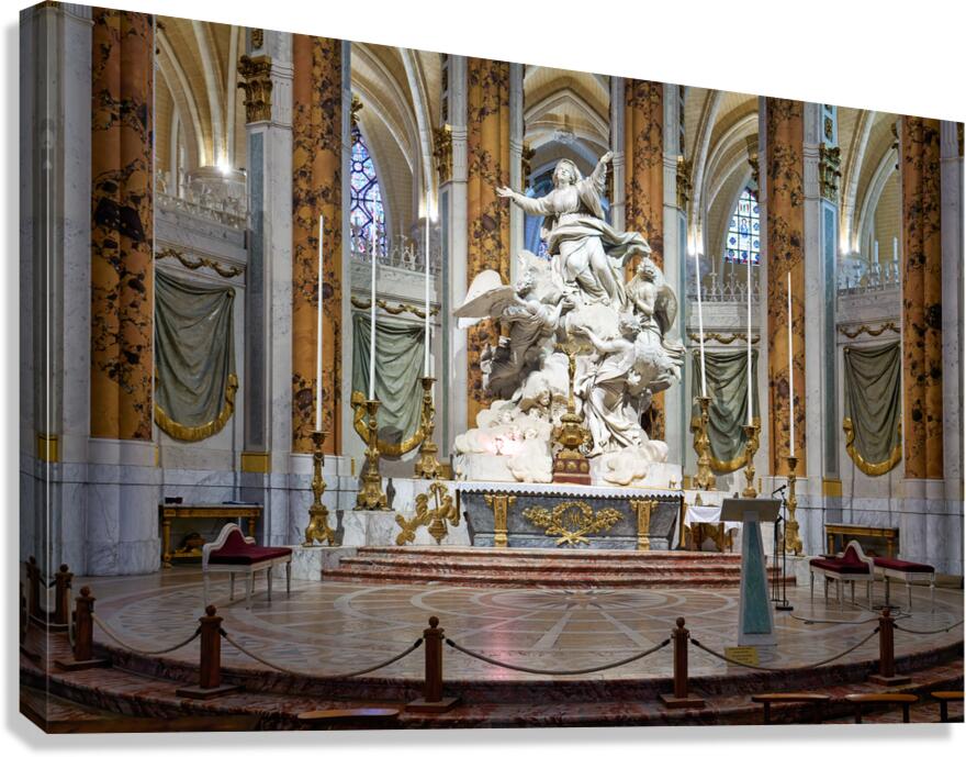 Visit to the large altar in Chartres Cathedral in France Canvas Print