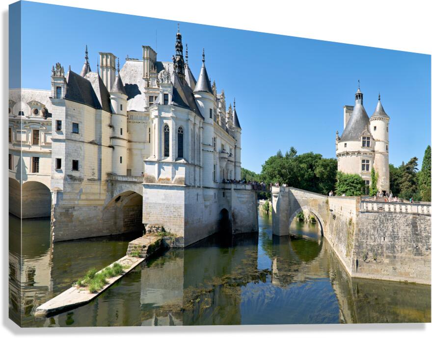 Visit Chenonceau Castle in France along the river Canvas Print