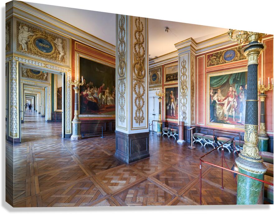 Walk through grand halls in Palace of Versailles in Paris France Canvas Print