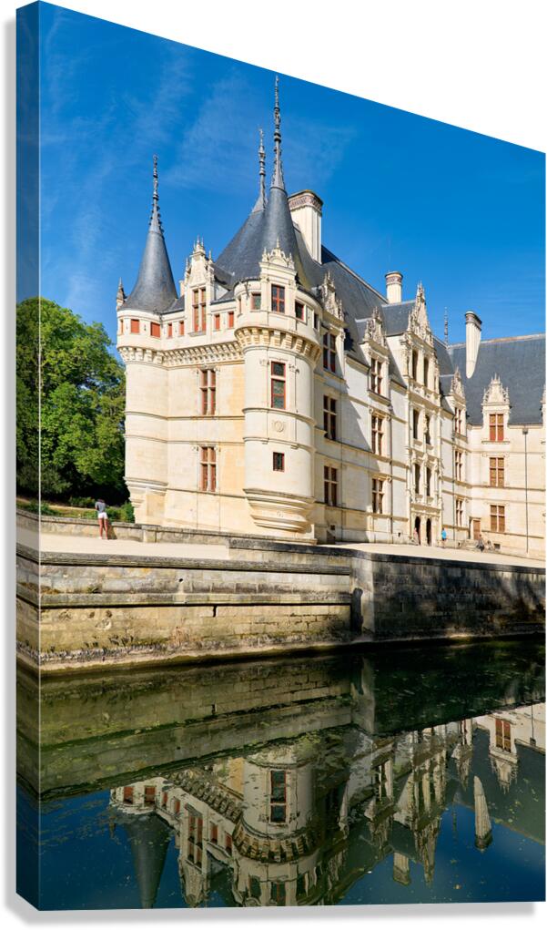 Chateau dAzay le Rideau in Loire Valley France near the water Canvas Print