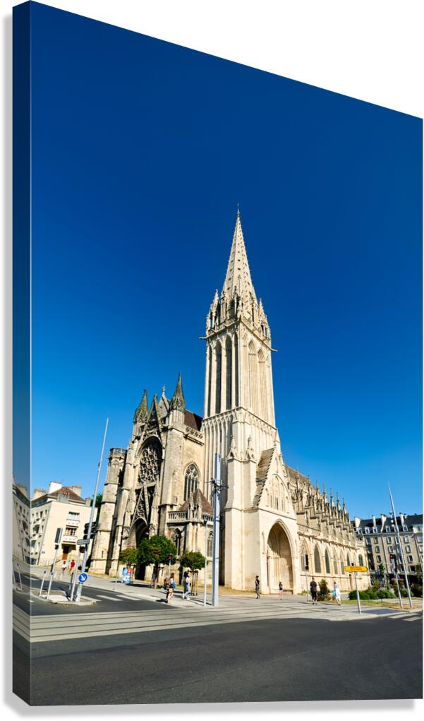 People walk near Saint Pierre church in Caen Normandy Canvas Print