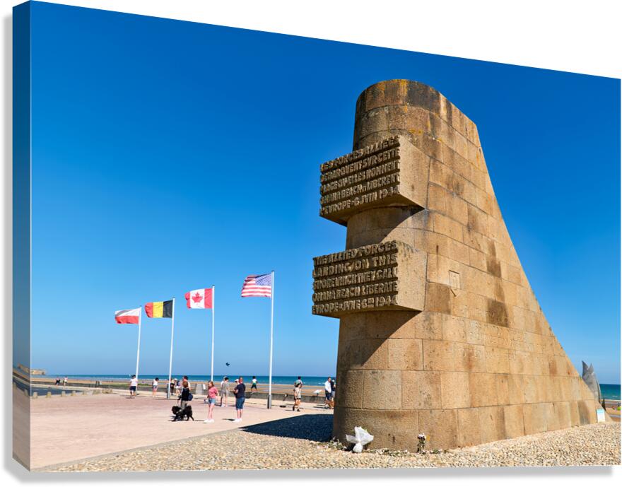 Memorial at Omaha Beach honors those who served in Normandy Canvas Print