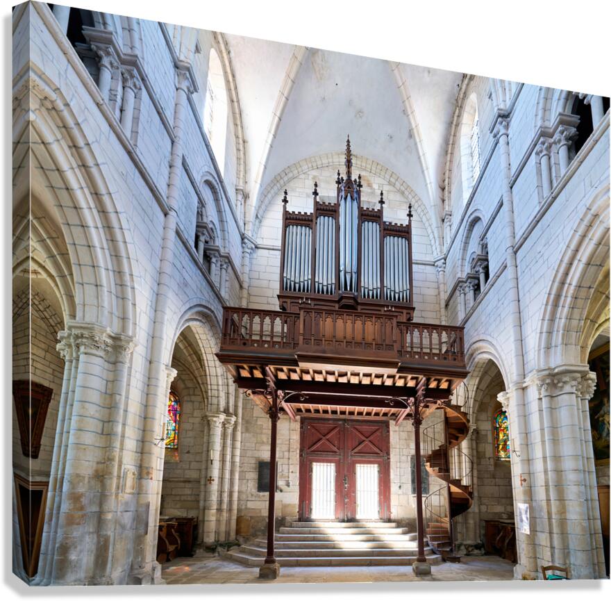 Collegiale Saint Martin church interior in Chablis Burgundy Fran Canvas Print