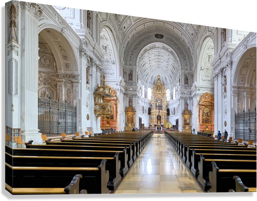 Interior view of St. Michael Church in Munich Germany Canvas Print