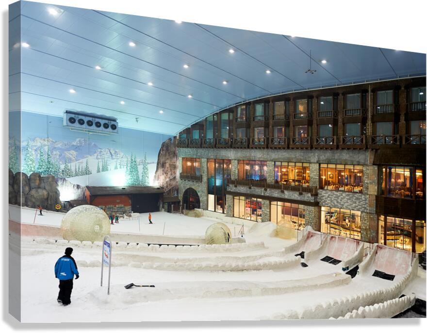 Indoor ski resort offers fun activities in Dubai UAE Canvas Print