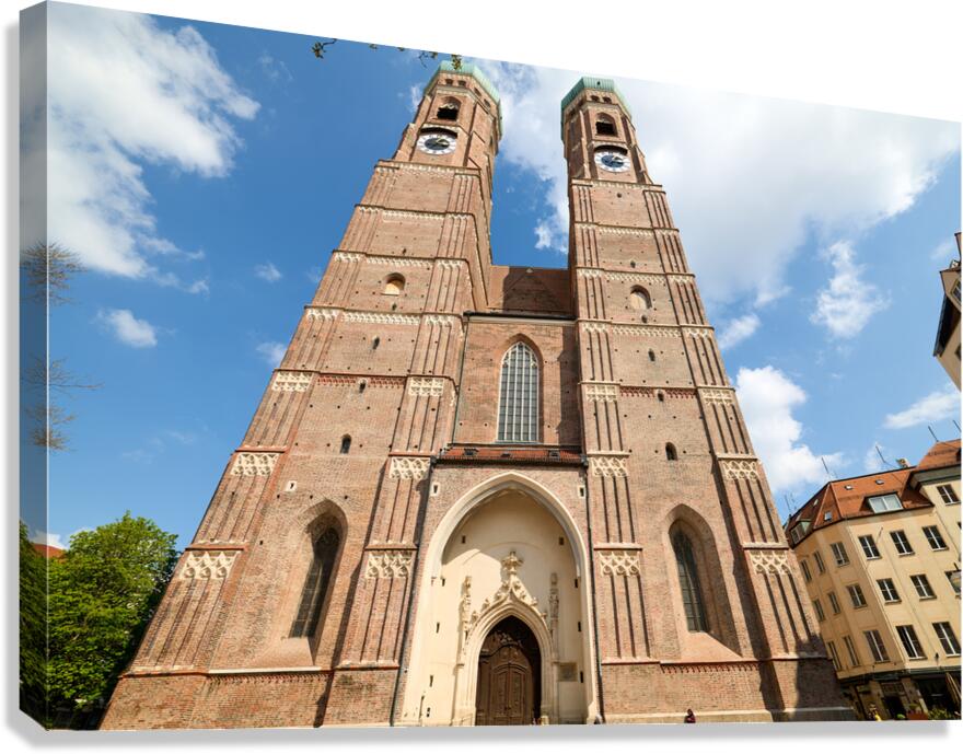 Dom cathedral in Munich Bavaria with clear sky and tall towers Canvas Print