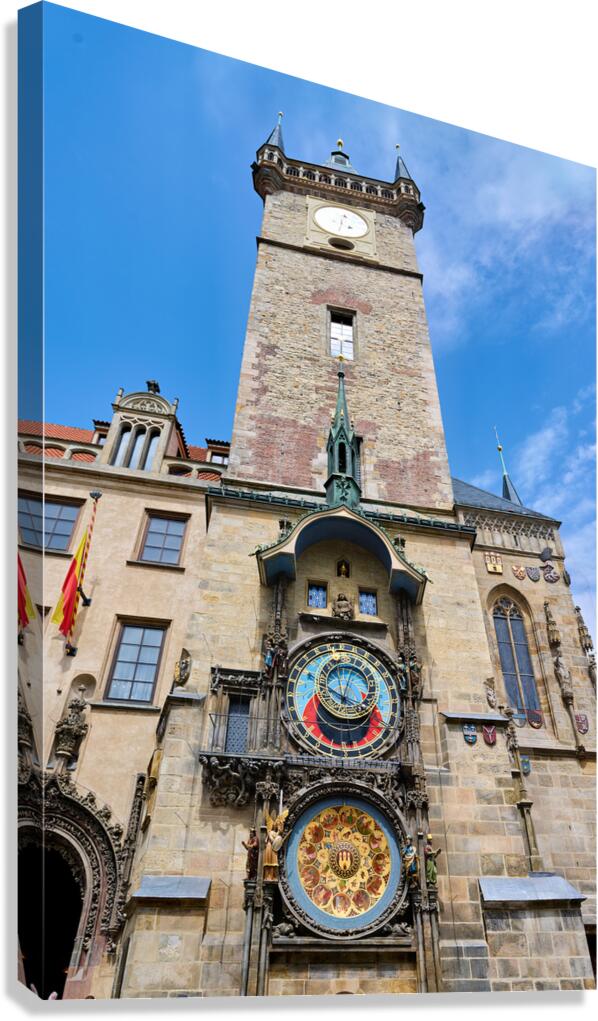 Historic Prague Astronomical Clock on Old Town Hall Tower. Canvas Print