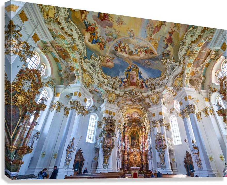 Visit to Wieskirche along the Romantic Road in Bavaria Germany Canvas Print
