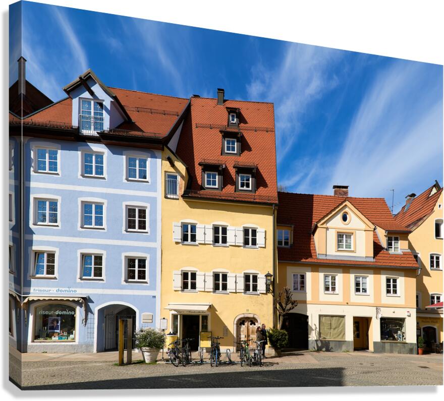 Colorful houses in Fussen along the Romantic Road in Bavaria Canvas Print