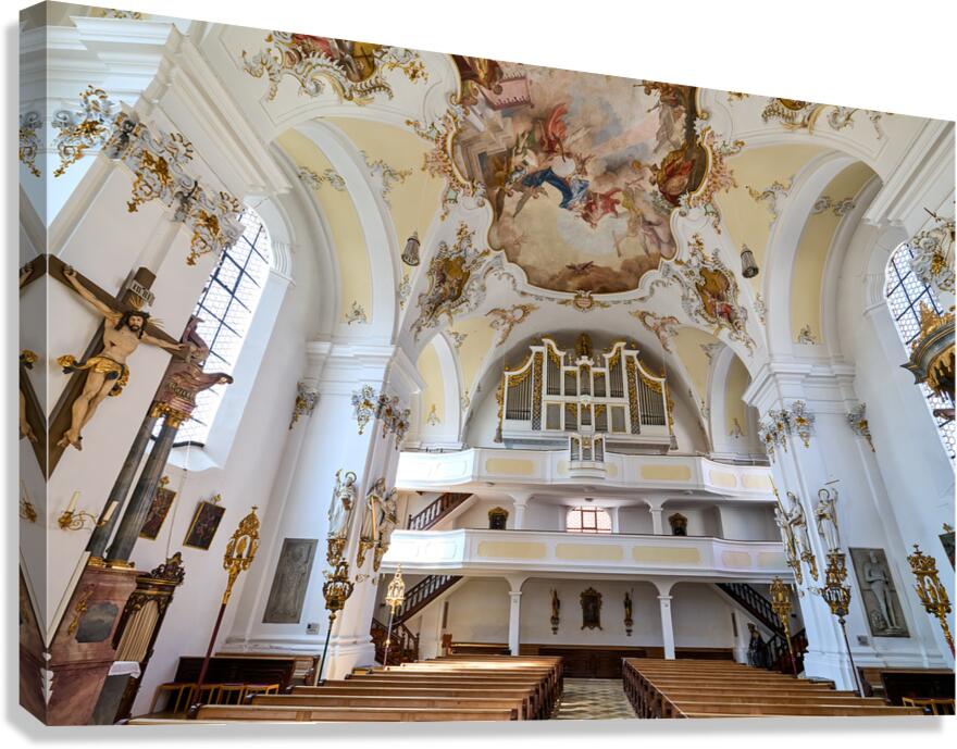 Explore Mariae Himmelfahrt church inside in Schongau Bavaria G Canvas Print