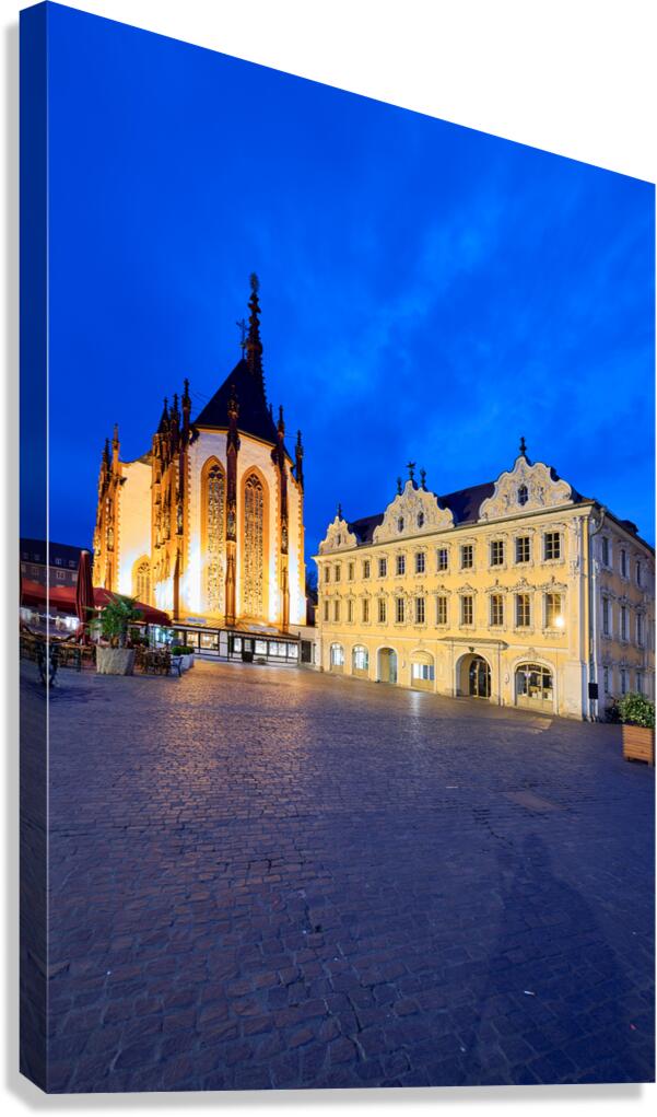 Wurzburg marienkapelle and falcon house on the romantic road Canvas Print