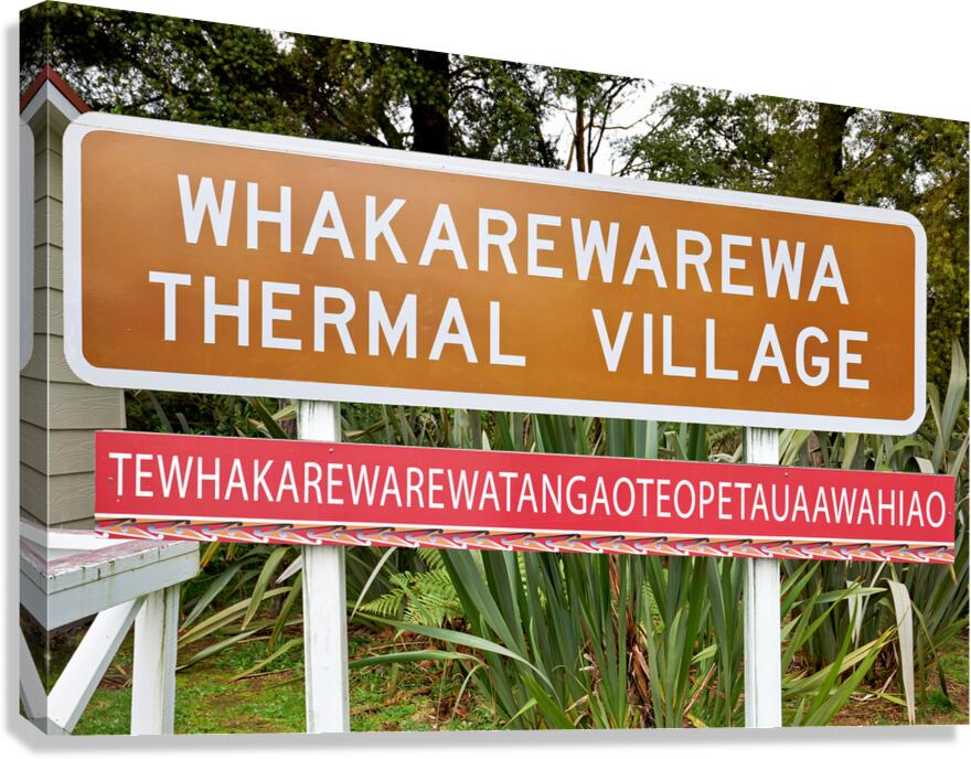 Whakarewarewa thermal village entrance in Rotorua New Zealand Canvas Print
