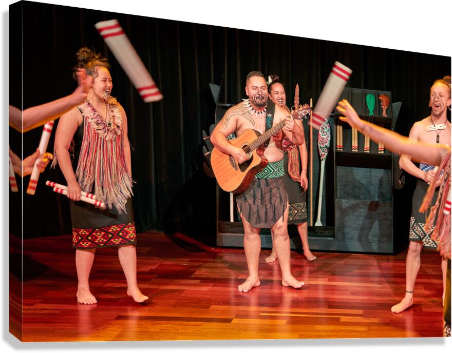 Maori haka dance performance in Auckland New Zealand Canvas Print