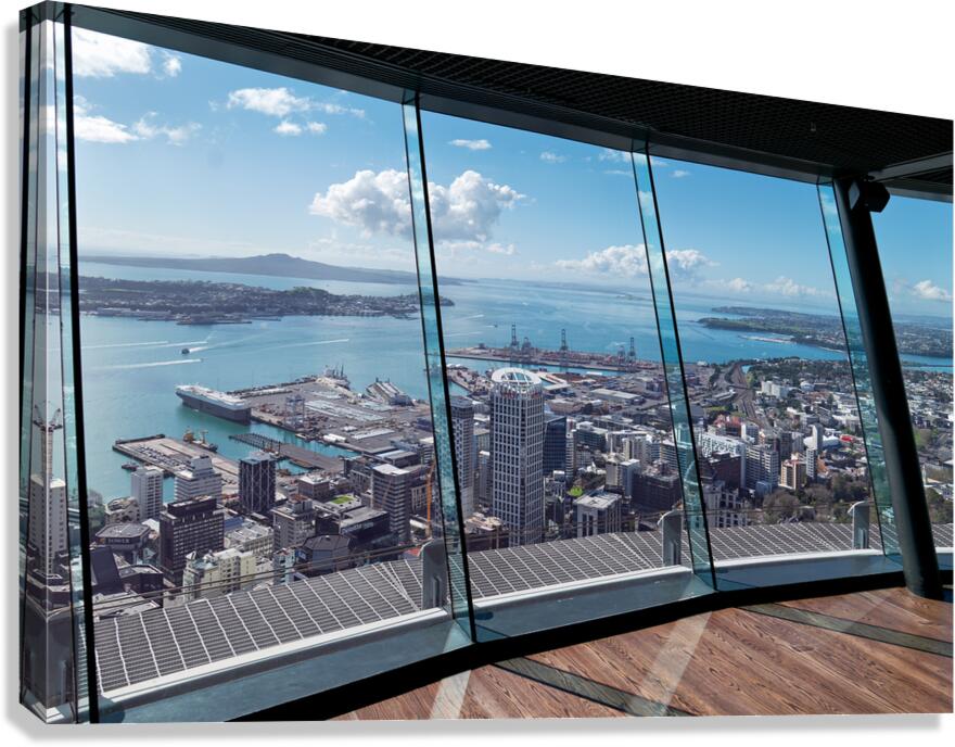 Aerial view of Auckland city and the financial district in New Z Canvas Print