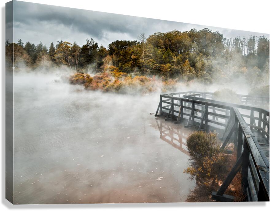 Explore geothermal trails at Whakarewarewa Maori Village in Roto Canvas Print