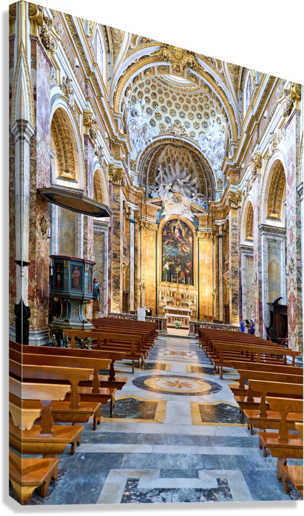 Church of St. Louis of the French in Rome showcases interior des Canvas Print