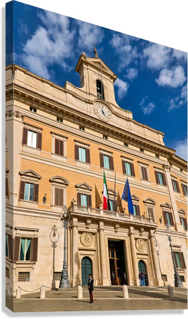Palazzo Montecitorio stands in Rome Italy during a clear day Canvas Print