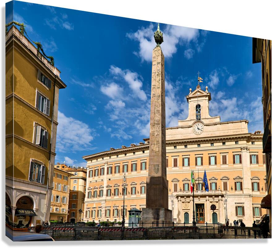 Visit to Palazzo Montecitorio in Rome Italy during clear weathe Canvas Print