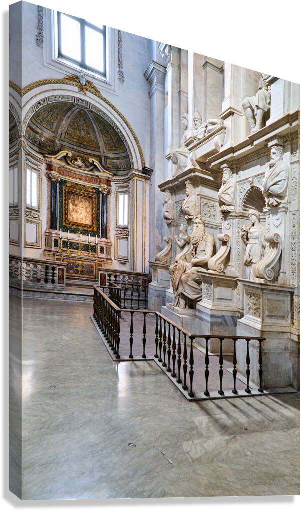 Moses sculpture by Michelangelo in San Pietro in Vincoli Rome Canvas Print
