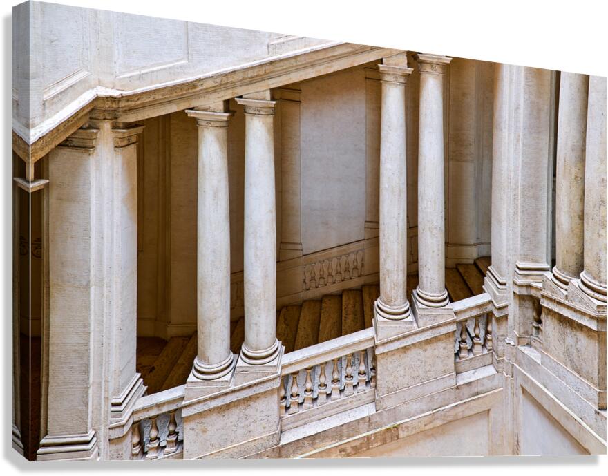Staircase design in Galleria Nazionale dArte Antica in Rome Canvas Print