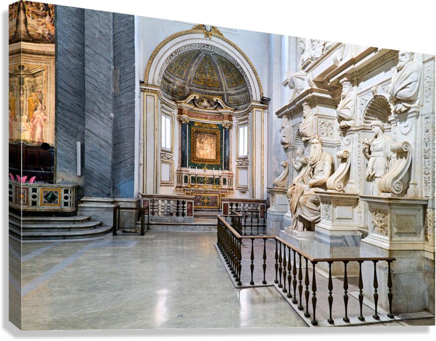 Sculpture of moses by michelangelo in san pietro in vincoli rom Canvas Print