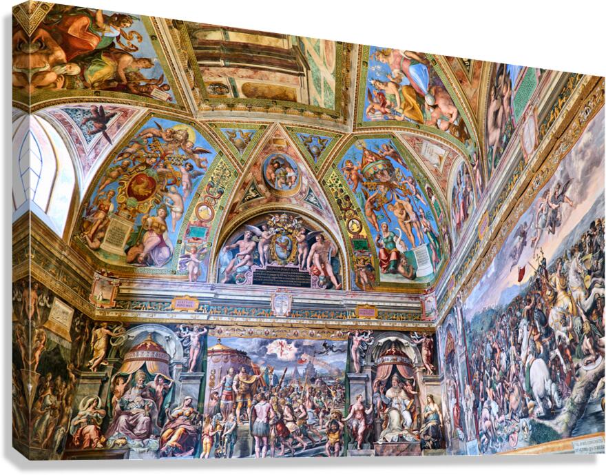 Frescoes in raphael rooms at the vatican museums in rome Canvas Print