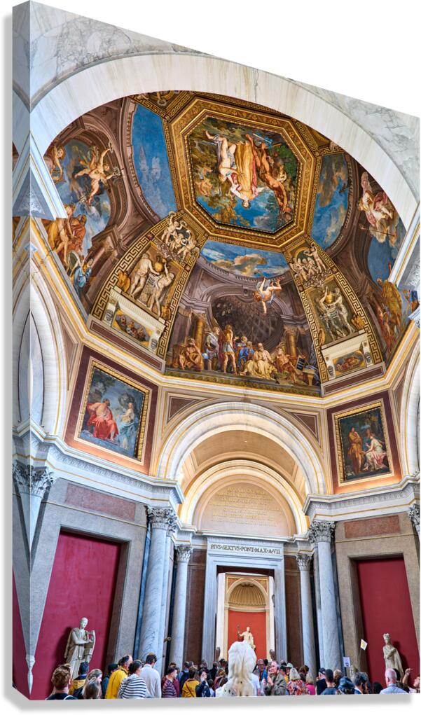 Visitors explore art and history at Vatican Museums Canvas Print
