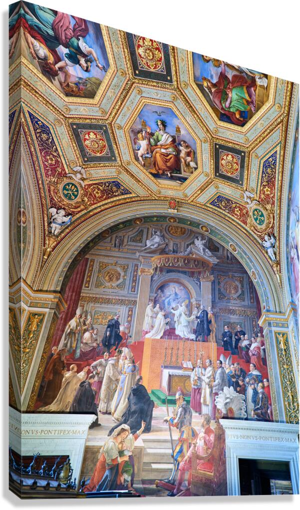 Frescoes in the raphael rooms at vatican museums in rome Canvas Print