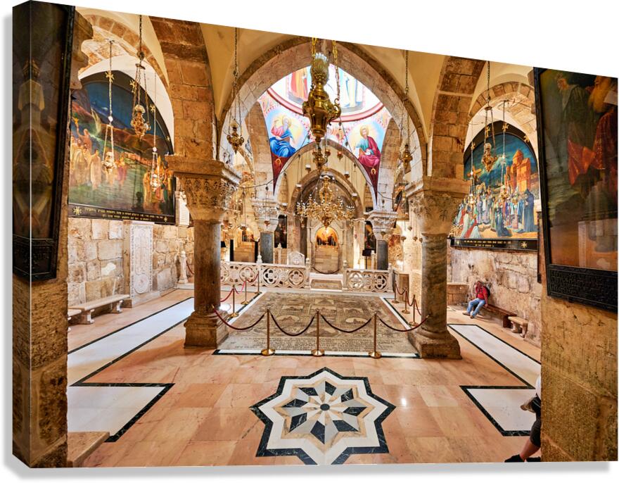 Visit to the church of the Holy Sepulchre in Jerusalem during th Canvas Print