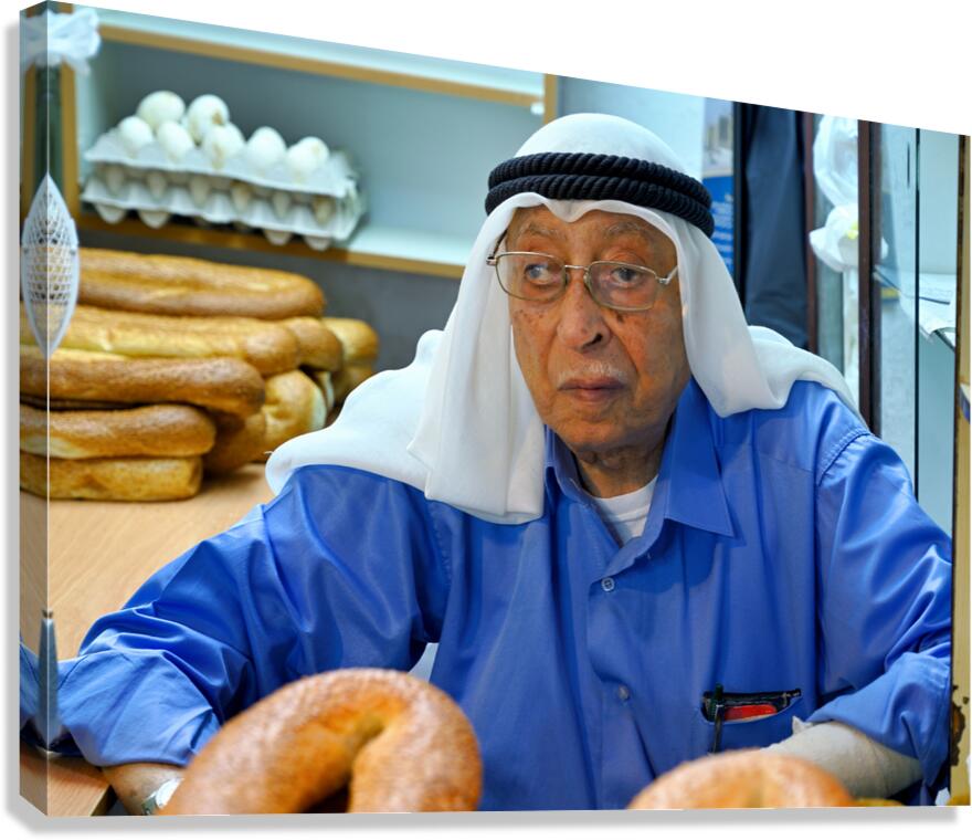 Baker working in the souq of the old city in Jerusalem Israel Canvas Print