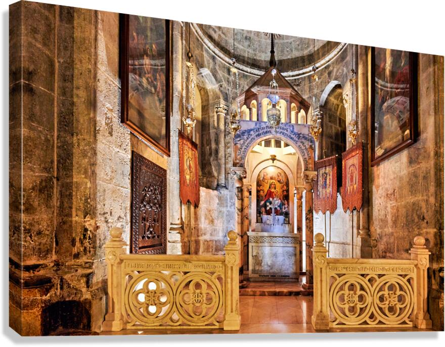 Visit to the church of the Holy Sepulchre in Jerusalem Israel Canvas Print