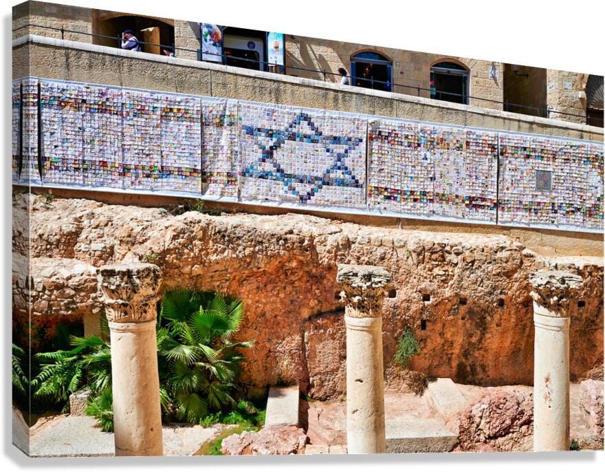 Roman columns in the Jewish quarter of Jerusalem Israel Canvas Print