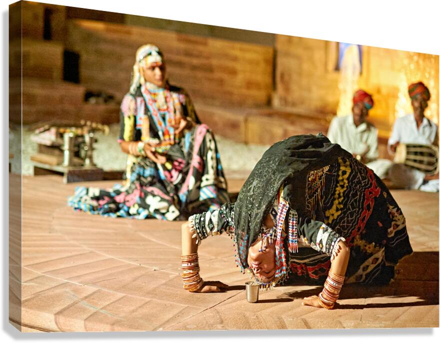 Traditional dance performance in Khimsar Rajasthan Canvas Print
