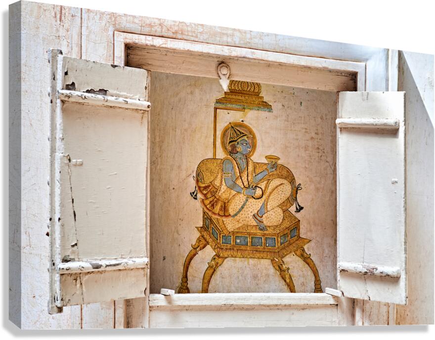 Artwork of a seated figure in Mehrangarh Fort Jodhpur Rajastha Canvas Print