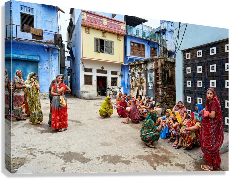 Women gather in Bundi Rajasthan during a community outing Canvas Print