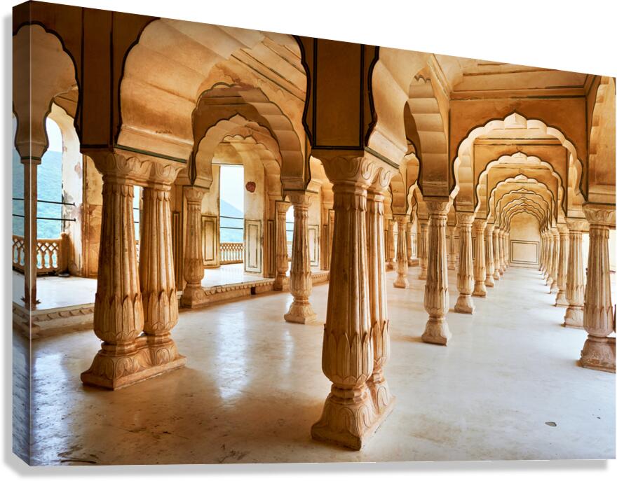 Exploring the architecture of Amber Palace in Rajasthan India Canvas Print