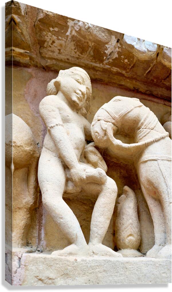 Exploring erotic art in Khajuraho temples of Madhya Pradesh Canvas Print