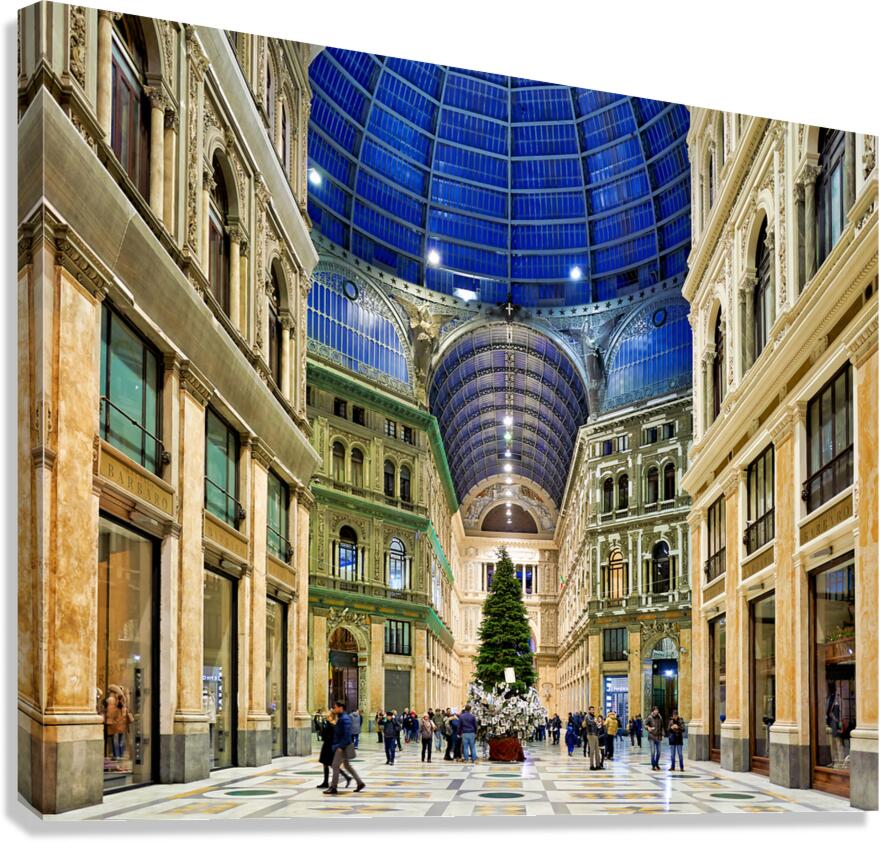 Exploring Galleria Umberto I in Naples during holiday season Canvas Print