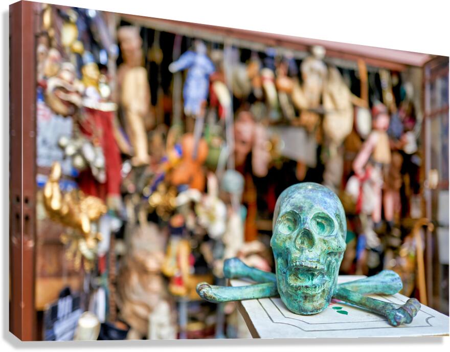 Junk dealer displays various items in Naples Campania Italy Canvas Print