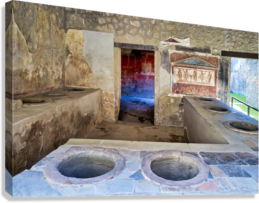 History of ancient Roman city of Pompeii in Naples Campania Ital Canvas Print